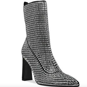 Wild Pair Neptunne Sock Dress booties silver bling - 6